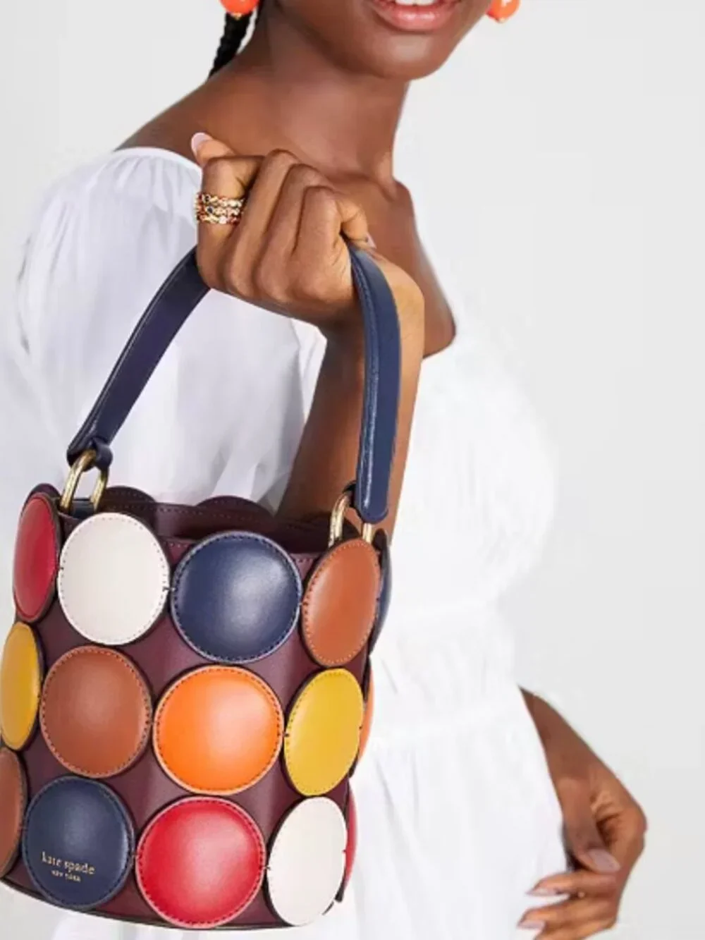 KATE SPADE Dottie Small Leather Bucket Bag Multicolored